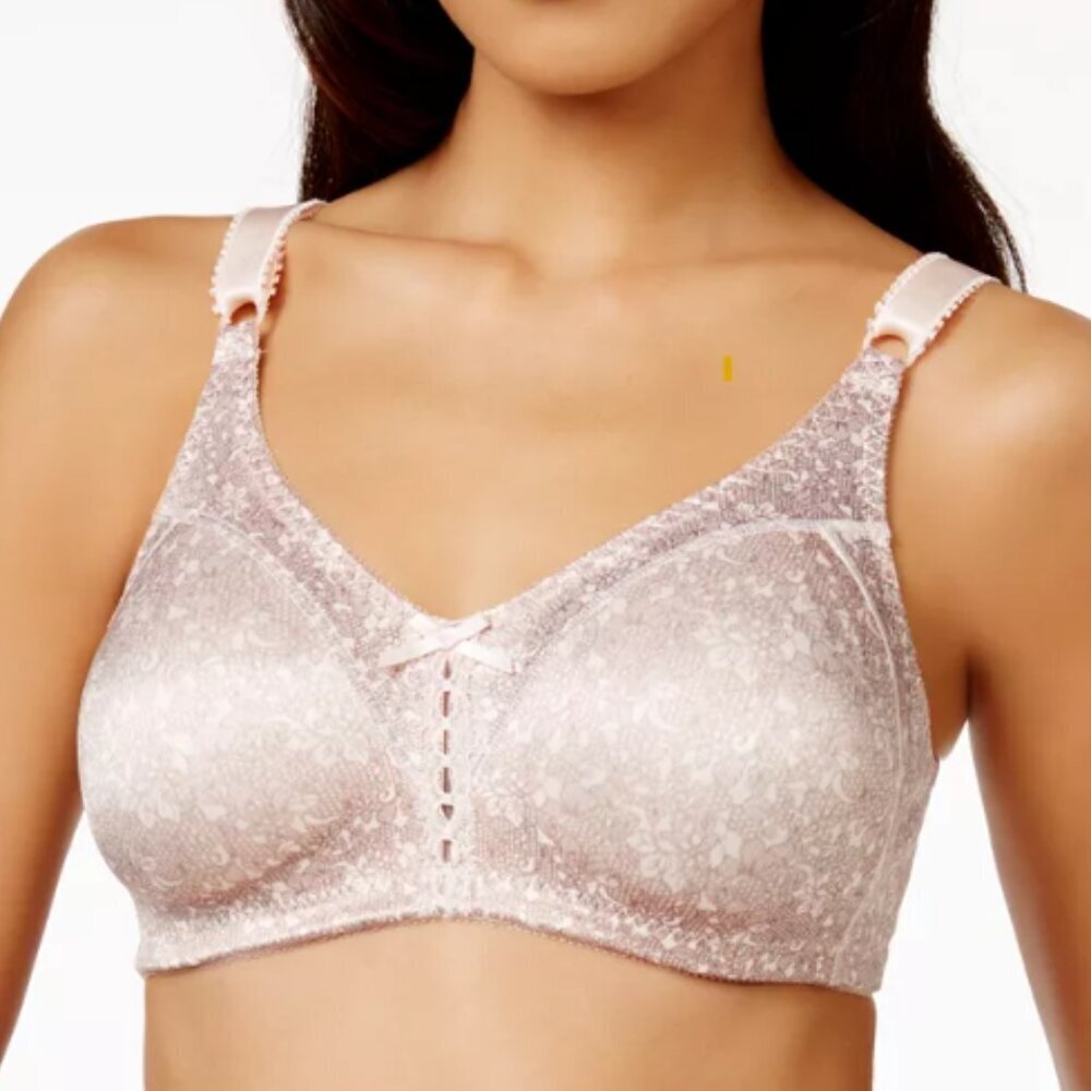 Bali Double Support Tailored Wireless Lace Up Front Bra 3820  38D